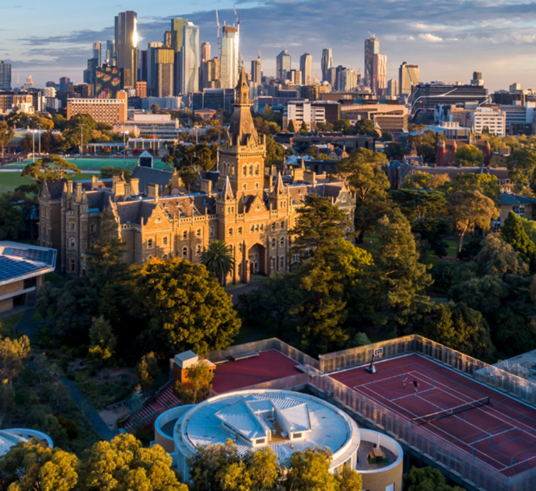 Ormond College and the Melbourne skyline
